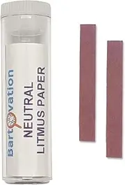 Bartovation Neutral Litmus Paper [Vial Of 100 Test Strips] For Acidity/Alkalinity Testing