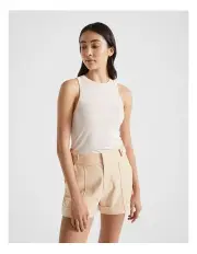 [Seed Heritage] Core Fitted Tank in Soft Wheat Stripe