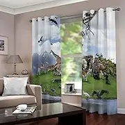 Exquisite Curtains for Kids Bedroom Cartoons & Animals 3D Pattern Microfiber Blackout Fabric Eyelet Window Drapes for Kids Nursery Playroom 2 Panels W117cm (46") x D229cm (90") x 2