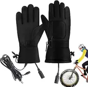 Heated Motorcycle Gloves | Touchscreen Waterproof Insulated Glove | Rechargeable Motorbike Riding Gloves | Winter Supplies USB Heating Gloves Windproof for Skiing Cycling Mountaineering Hiking