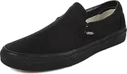 [Vans] Classic Slip On White Womens Trainers (11 B(M) US Women/9.5 D(M) US Men, Black/Black)