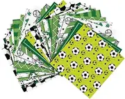 GREENADSCAPE Football Tissue Paper Rolls 24 Sheets Soccer Ball Wrapping Paper for DIY Green Great for Soccer-Themed Party Birthday Wrapping Boys'