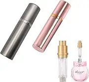 2Pcs Spray Bottle Travel Perfume Refillable Perfume Bottle, Small Spray Bottle Mini Perfume Atomizer, Leak Proof Pump Atomizer For Men And Women (5Ml Champagne Gold、matte Silver)
