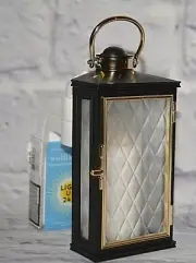 BATH & BODY WORKS WALLFLOWER HOME PLUG DIFFUSER NIGHT LIGHT BLACK GOLD LANTERN