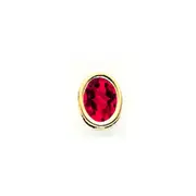 14K Yellow Gold 8x6mm Oval Ruby bezel pendant