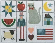 American Sampler Hand Painted Needlepoint Canvas