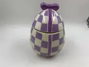 Connections Ceramic 10in Purple & White Egg Cookie Jar CC01B38021