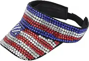 [Song Qing] Shiny Rhinestones Sport Sun Visor Hats Adjustable Summer Cap for Women Men Golf Tennis Running Jogging