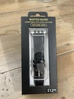 American Exchange Men's Apple Watch Strap, Silver/Black 42-44mm