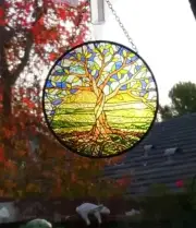TREE OF LIFE SUNCATCHERS 6 Inch Stained Glass Suncatcher, Celtic Tree Suncatcher