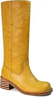 [UBWDU] Women's Knee High Boots Chunky Block Heel Long Boots Square Toe Low Heel Boots for Women