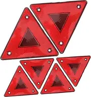 ULTECHNOVO 6pcs Slow Moving Vehicle Triangle Reflectors Black Plastic Car Warning Sign Easy Install Safety Signs