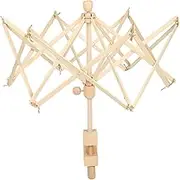 Yarn Winder, 25in Length Wooden Umbrella Swift Yarn Winder Adjustable Clamp Hand Operated Umbrella Bobbin Winder Yarn Swift Knitting Holder for Making Sweaters Hats Scarves