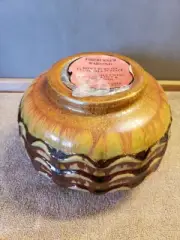 NEW Round Ceramic Table Top Fire Burner Bowl w/ Metal Insert To Hold Torch Fuel
