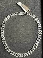 Brooklyn Exchange Mens Cubic Zirconia Stainless Steel Cuban Link Chain 18 Inch
