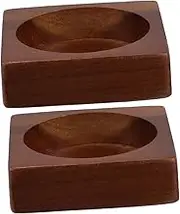 KICHOUSE Wooden Kitchen Stand Spice Grinder Tray Salt Pepper Holder Wooden Pepper Salt Grinder Base Rustic Style Home Decor