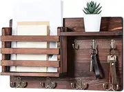 Atelierate Key and Mail Holder for Wall Mail Organizer Wall Mount with Hooks Easy Installation Key Rack for Entryway and HomeDecorA Easy Install