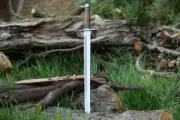 Beautiful handmade D2 steel Blade Tanto Sword comes with leather sheath .