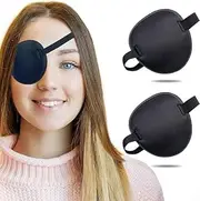 2 Eye Patches, Adjustable Eye Patches, Eye Patch, Amblyopia Lazy Eye Patches for Left or Right Eyes, Black Color Black 2 pcs