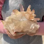 2.66LB Natural Clear Quartz Cluster Crystal Mineral Point Healing G5129