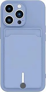 JIATAY for iPhone 11 Pro Phone Case with Card Holder [Slim + Protective] Silicone Phone Case iPhone 11 Pro Wallet Case for Women Men (Purple Blue)