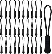 50 Pcs Zipper Pulls, Zipper Pulls Replacement,Black Replacement Nylon Cord Zipper Extension Pulls for Clothes, for Backpacks, Jackets, Luggage, Purses, Handbags
