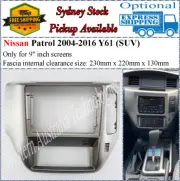 For 9 Nine Inch Screen Fascia Fits Nissan Patrol (RHD Silver) Y61 2004-2016- (for: Nissan)