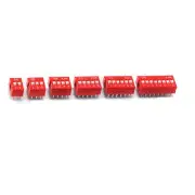 10PCS Slide Type Switch 1 2 3 4 5 6 7 8 9 10 12 Bit 2.54mm Red