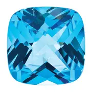 Gemstone Swiss Blue Topaz Aa Quality 12mm Antique Cushion Checkerboard
