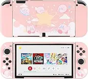 Cute Kirby Switch OLED Case | Dockable Protective Case Compatible with Switch OLED,Anti-Scratch and Shock-Absorption Design Soft TPU Cover-Yellow