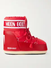 [Moon Boot] Moon Boot - Icon Low Shell And Faux Leather Snow Boots - Red - 33/35 33/35 Red