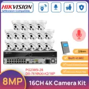 Hikvision 16CH AcuSense 4K POE NVR 8MP IR POE Camera Audio Security CCTV System