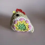 Handmade Crocheted Granny Square Spring Easter Chicken Toy Home Decor Easter