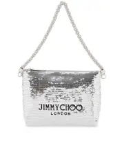Jimmy Choo Sequined Shoulder Bag with Chain Handle and Zip Closure
