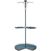 B Series Rotating Multifunctional Round Clothes Rack - Adjustable Height - Fits 800-900mm Corner Cabinet - Teal Finish