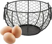 Egg Storage Basket - Farmhouse Eggs Storage, Kitchen Egg Organizer | Vintage Holder Wire Eggs Basket, Basket for Kitchen Cabinet Living Room, Rustic Egga Bin Farmho