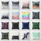 Patchwork Geometric Cushion Cover Print Pillowcase Square Gold Color Pillow