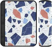 Terrazzo Pattern Glory Blue 2 Pack car seat Neck Strap Covers, Stop seat Belt Cutting into Neck, seat Belt Cover pad for Truck Auto Truck