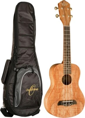 Oscar Schmidt Acoustic Concert Ukulele , Satin Spalted Maple, Gigbag, OU8K
