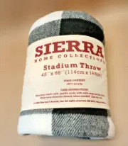 Vtg. 2002 Sierra Home Collection 45x66 Plaid Stadium Throw Blanket by Mervyns