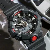 在飛比找PChome24h購物優惠-G-SHOCK 強悍粗曠時尚潮流錶-黑x紅(GA-700-1