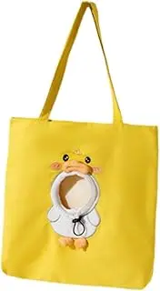 Generic Pet Shoulder Bag with Drawstring Opening Cat Crossbody Bag Kitty Outing Bag for Kitten Small Pet Small Animals Small Dog, Yellow and L