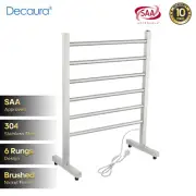 Decaura Electric Heated Towel Rail Free standing 6 Rungs Towel Racks Nickel