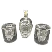 NEW 700ml Iron Man Head Design Transparent Whiskey Decanter and 2pc Glasses