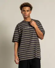 [St. Goliath] St. Goliath Men's Brooks Stripe T-Shirt in Blue Size Large L Blue