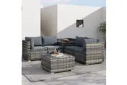 Dreamo 6PCS Outdoor Modular Lounge Sofa Coogee - Grey