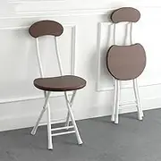 Foldable Bar Stools, Home Bar Folding High Stool with Backrest, Kitchen Counter Stool Chair for Indoor Garden Outdoor Camping(Curry)