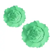 3 Pcs DIY Decor Paper Flower Light Green (8"&12", Round Leaf Style)