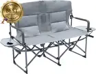 Oversized Double Portable Folding Chair + Padded Backrest Supports 272Kgs