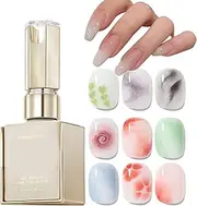Nail Blooming Gel - 15ml UV LED Blooming Polish,Long-Lasting Clear Blossom Fingernail Coat Base for Traveling Home Outdoor School